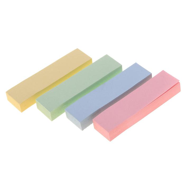 Блок-закладка с липким краем 19 мм х 76 мм, 4 цвета по 100 листов, пастель, МИКС