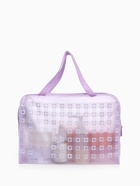 Косметичка - сумка на молнии, с ручками, для бассейна, с рисунком, фиолетовая - Фото 2