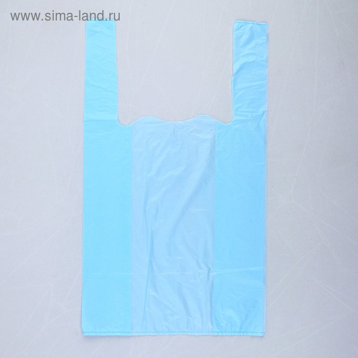 Пакет "Синий", полиэтиленовый, майка, 25 х 45 см, 10 мкм - Фото 1