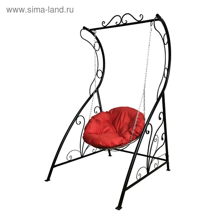 Качели "Пуф" красная подушка, стойка - Фото 1