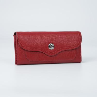 Кошелёк женский, 5 отделов на клапане, цвет красный