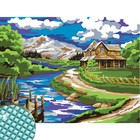 Алмазная мозаика с полным заполнением на подрамнике «Домик у реки», 30×40 см Набор для творчества - Фото 1