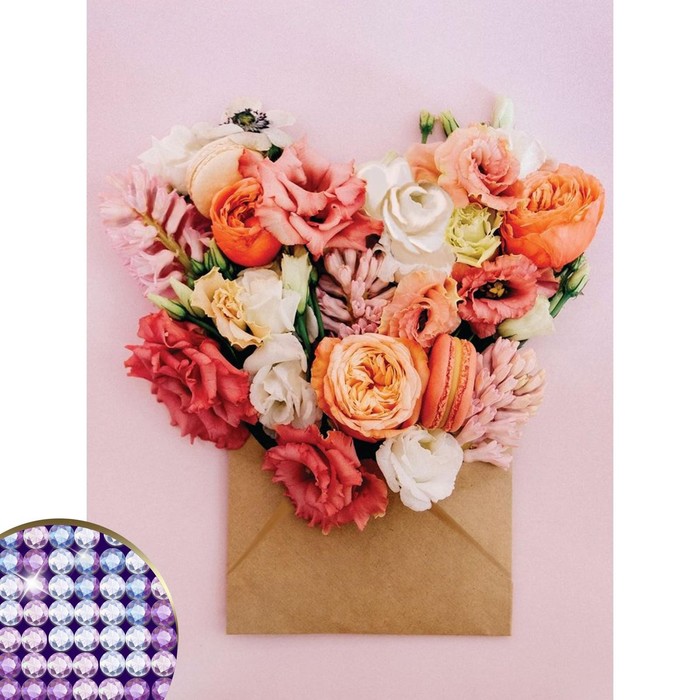 Алмазная вышивка с частичным заполнением «Цветы», 30×40 см, холст, емкость. Набор для творчества - фото 118956671