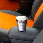 Пепельница для авто TORSO с подсветкой, 7.5×9 см, хром - Фото 4