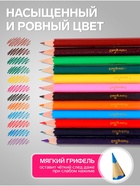 Карандаши Calligrata «Принцесса», цветные, 12 цветов, деревянные, шестигранные, мини - Фото 3