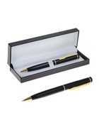 Ручка подарочная Calligrata «Классика», шариковая, поворотная, в футляре кожзам, корпус чёрный с золотым - Фото 2