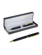 Ручка подарочная Calligrata «Классика», шариковая, поворотная, в футляре кожзам, корпус чёрный с золотым - Фото 1