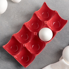 Подставка для яиц Доляна «Акцент», 20×9,5×4,5 см, цвет красный - Фото 2