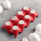 Подставка для яиц Доляна «Акцент», 20×9,5×4,5 см, цвет красный - Фото 3