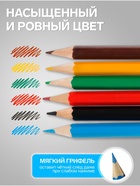 Карандаши Calligrata «Машинка», цветные, 6 цветов, деревянные, шестигранные, мини - Фото 3