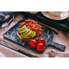 Блюдо для подачи Доляна «Лопата», 25×15 см, цвет чёрный мрамор - Фото 4