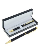 Ручка подарочная Calligrata «Проект», шариковая, поворотная, в футляре кожзам, корпус чёрный с золотым  (артикул 132003)  большой выбор товаров оптом и в розницу по низким ценам с доставкой