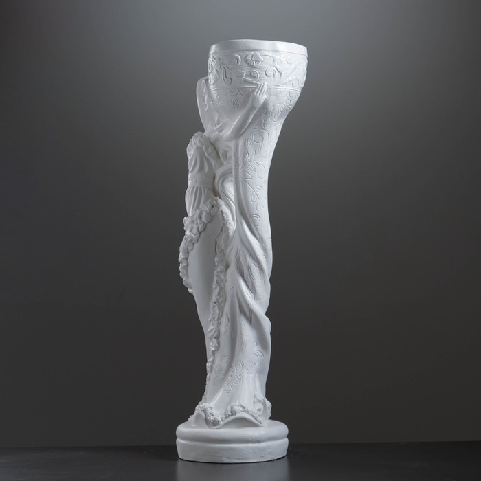 Фигура с кашпо "Девушка Нимфа" белый, 1,2 л / 30х83х23см - фото 1908453274