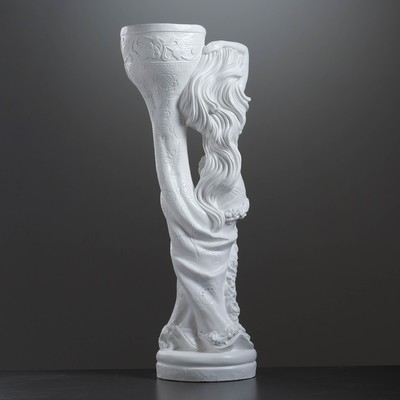 Фигура с кашпо «Девушка - нимфа», 30×23×83 см, 1.2 л, гипс, белая