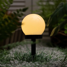Садовый светильник на солнечной батарее «Малый шар», 10 x 32 x 10 см, 1 LED, свечение тёплое белое