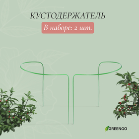 Кустодержатель, d = 30 см, h = 60 см, ножка d = 0,3 см, металл, набор 2 шт., зелёный, Greengo 4284829