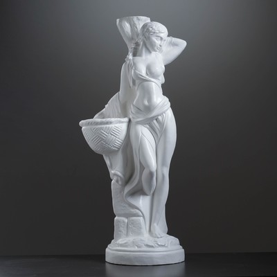 Фигура с кашпо «Гречанка», 40×30×88 см, 900 мл, гипс, белая