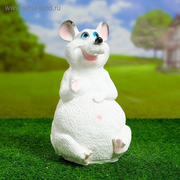 Садовая фигура "Мышь" белая, 28см - Фото 1
