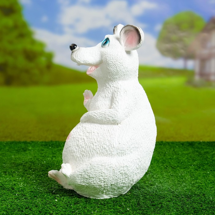 Садовая фигура "Мышь" белая, 28см - фото 1906995439