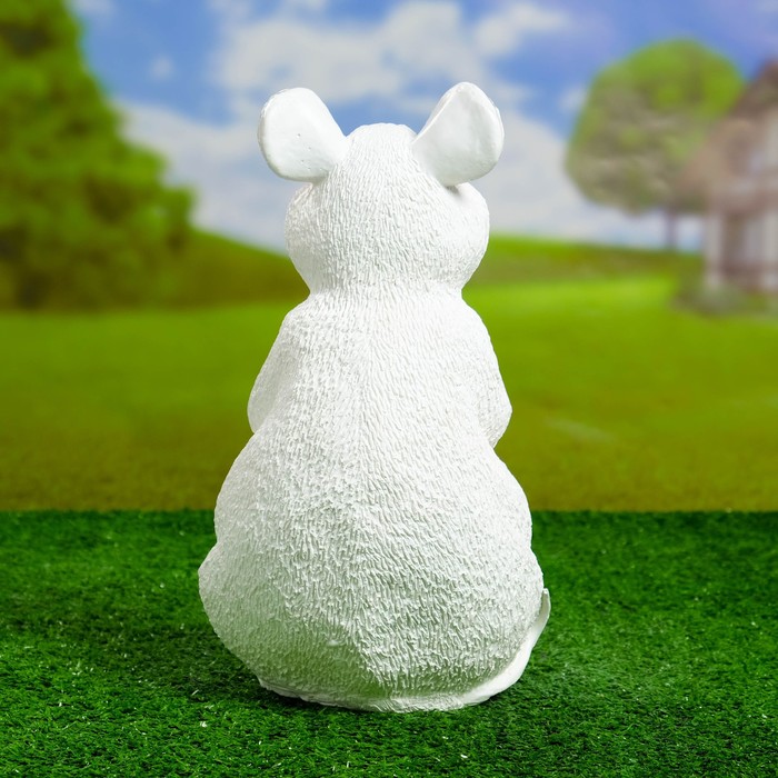 Садовая фигура "Мышь" белая, 28см - фото 1906995440