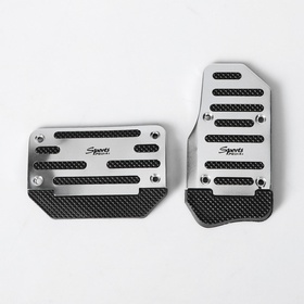 Накладки на педали Cartage, антискользящие, хром, набор 2 шт.
