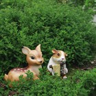 Садовая фигурка "Лежащий оленёнок" из гипса Хорошие сувениры, 17см, маленькая, коричневая - Фото 2