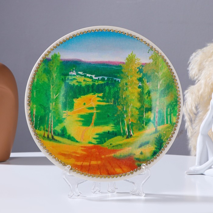 Тарелка декоративная «Летний лес», настенная, D = 19,5 см - Фото 1