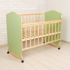 Детская кроватка «Морозко» на колёсах или качалке, цвет зелёный - Фото 3
