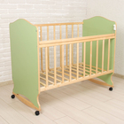 Детская кроватка «Морозко» на колёсах или качалке, цвет зелёный - Фото 4