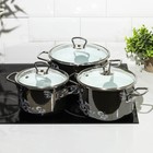 Набор эмалированных кастрюль Iseberg, 3 предмета: 2 л, 3 л, 4 л, индукция - Фото 4