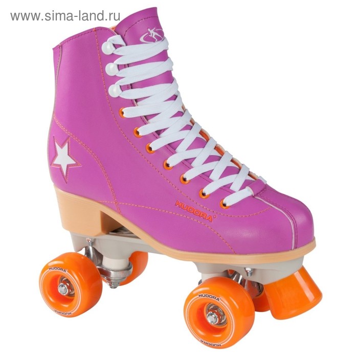 Ролики-квады Rollschuh Roller Disco, цвет лиловый/оранжевый, размер 39 - Фото 1