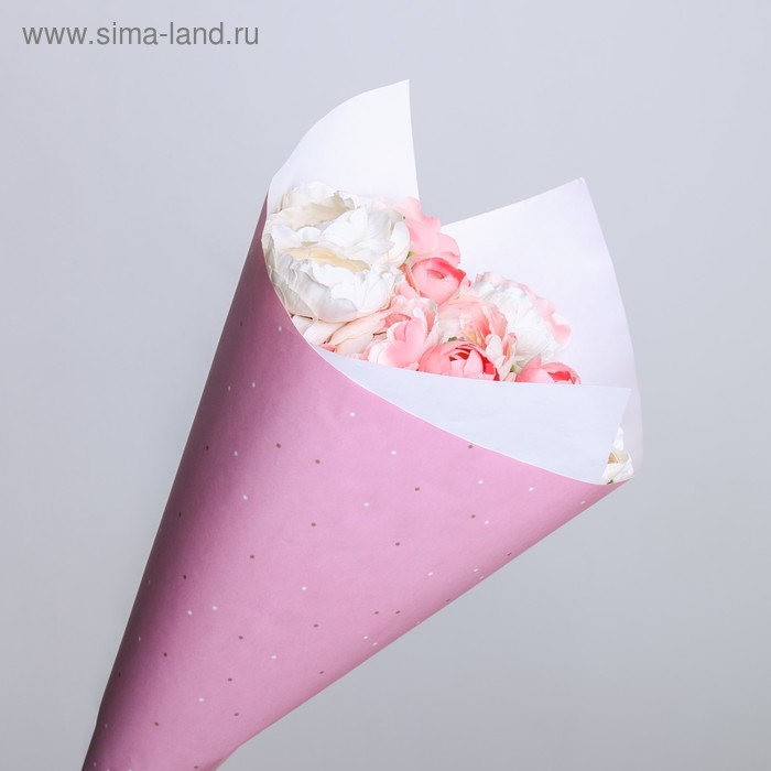 Бумага упаковочная «Цветы», розовый, 70 х 100 см - Фото 1