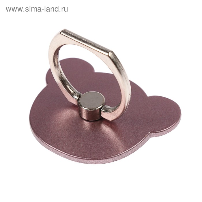 Держатель-подставка с кольцом для телефона LuazON, в форме "Мишки", розовый