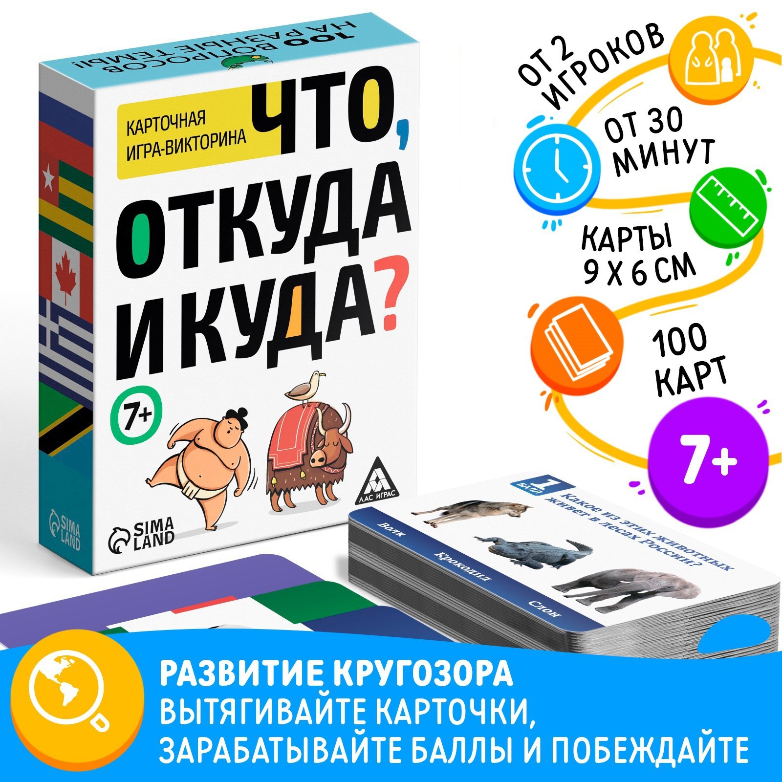 Викторина «Что, откуда и куда?», 100 карточек