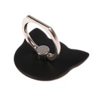 Держатель-подставка с кольцом для телефона LuazON, в форме "Кошки", чёрный - Фото 1