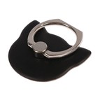 Держатель-подставка с кольцом для телефона LuazON, в форме "Кошки", чёрный - фото 9725094