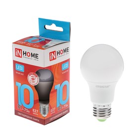 Лампа светодиодная IN HOME LED-A60-VC, Е27, 10 Вт, 230 В, 4000 К, 950 Лм
