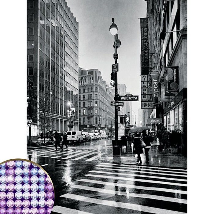 Алмазная мозаика с частичным заполнением на подрамнике «Город» 30х40 см - фото 1906995733