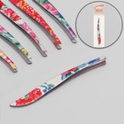 Пинцет скошенный, узкий, 9 см, рисунок МИКС - Фото 1