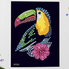 Мозаика стразами «Тукан с цветком». Набор для творчества - фото 17536257
