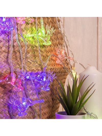 Гирлянда «Нить» 5 м с насадками «Олени», IP20, прозрачная нить, 20 LED, свечение мульти (RG/RB), мигание, 220 В