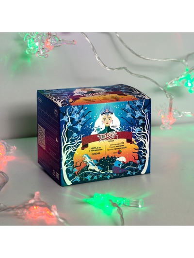 Гирлянда «Нить» 5 м с насадками «Олени», IP20, прозрачная нить, 20 LED, свечение мульти (RG/RB), мигание, 220 В