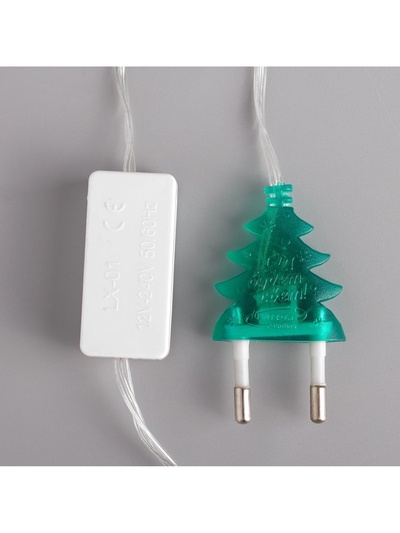 Гирлянда «Нить» 5 м с насадками «Олени», IP20, прозрачная нить, 20 LED, свечение мульти (RG/RB), мигание, 220 В