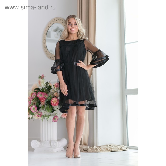 Платье женское MINAKU "Lilac", размер 44, цвет чёрный - Фото 1