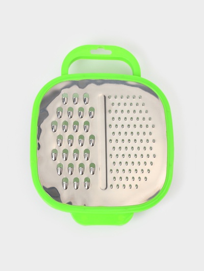 Тёрка с контейнером Доляна «Универсал», 2 в 1, 19×14.5×3.5 см, зелёная