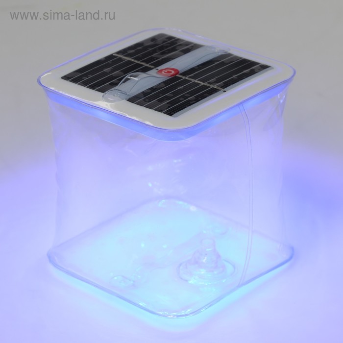 Плавающий светильник ПВХ, надувной, солнечная батарея, 10LED, квадратный, RGB - Фото 1