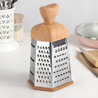 Тёрка шестигранная Доляна «Деревенька», 12×11×22 см, цвет коричневый - Фото 3