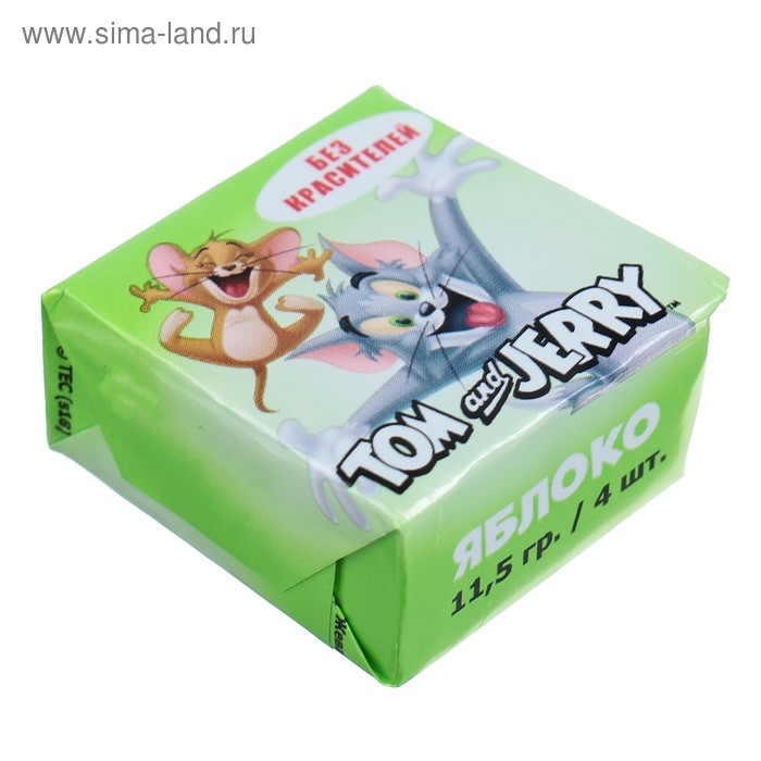 Конфеты жевательные Tom and Jerry со вкусом яблока, 11,5 г - Фото 1