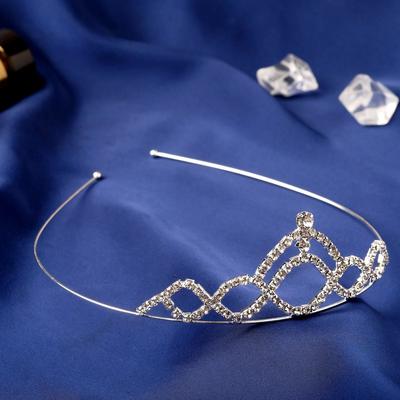 Диадема для волос «Лючия», волны, 3.5 см, серебро