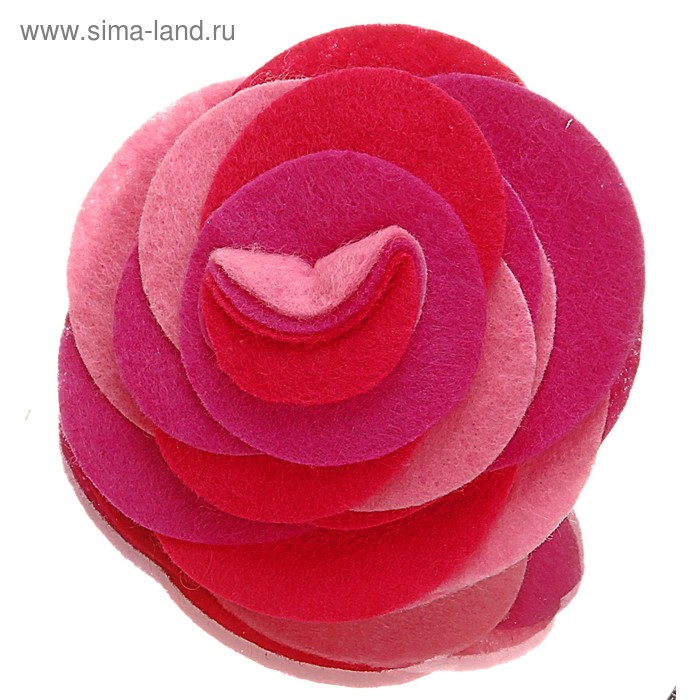 Брошь "Роза", цвет розовый - Фото 1